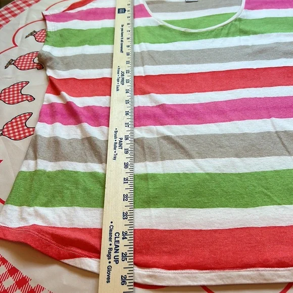 Liz Claiborne Short Sleeve Multi Colored Striped Crew Pullover T-shirt XL NWOT - Picture 6 of 6